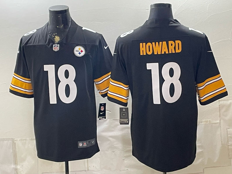 2026 Men Pittsburgh Steelers #18 Howard Black Limited Nike NFL Jersey 0829005